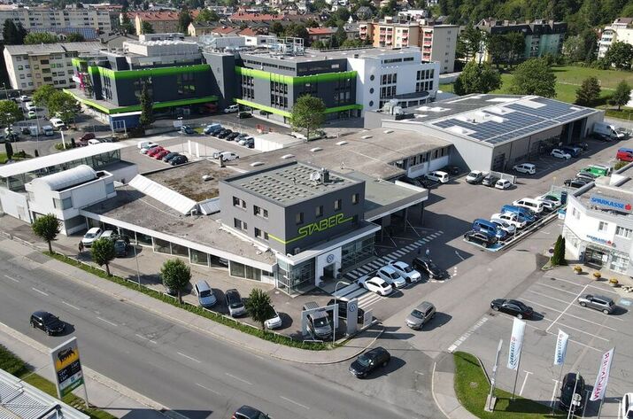 Staber Car Dealership Photovoltaic flight view