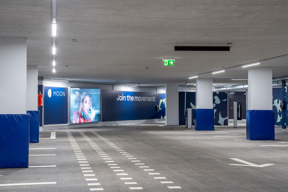 Parking Garage of the Silvretta Montafon on MOON branding