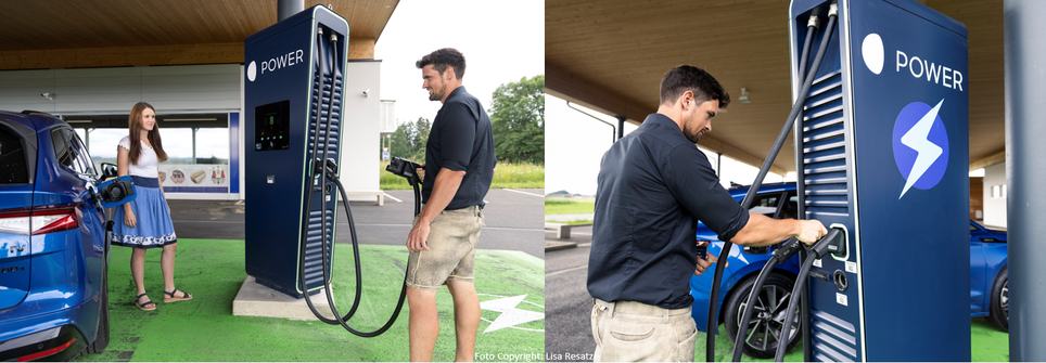 A couple trying the new POWER Charger from MOON